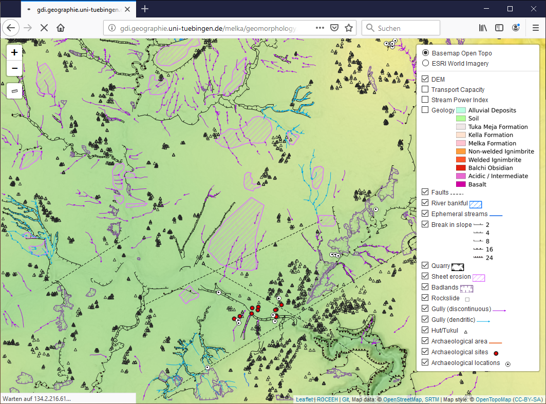 Screenshot of the map